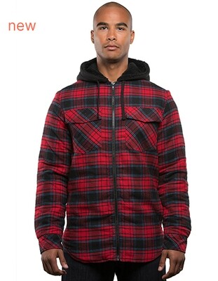 Men´s Flannel Jacket With Sherpa Hoodie
