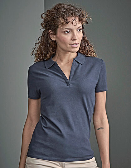 Damen Polo Luxury Stretch V-Neck Polo