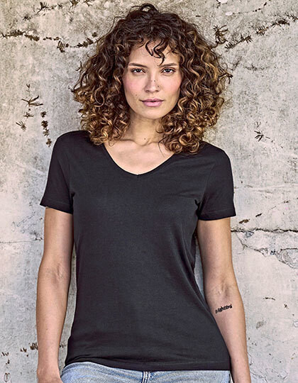 Damen Shirt Luxury V-Neck