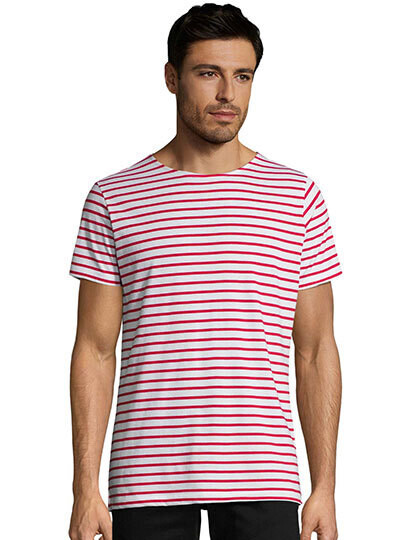 Herren Round Neck Striped T-Shirt Miles