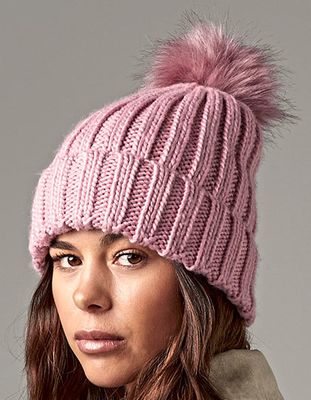 Verbier Faux Fur Pop Pom Chunky Beanie Verbier Faux Fur Pop Pom Chunky Beanie