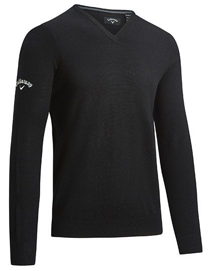Men´s V-Neck Merino Sweater schwarz