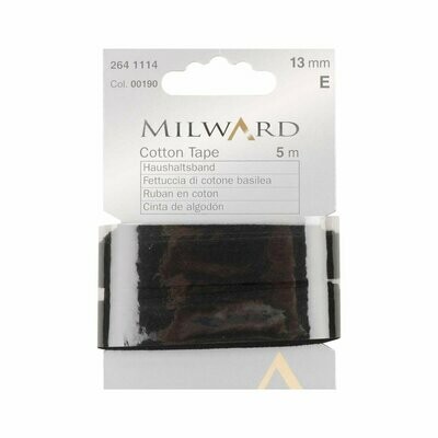 Black Cotton Tape 13 mm - Milward