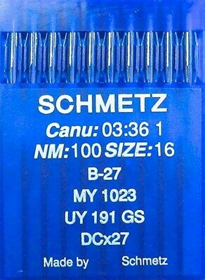 Schmetz Industrial Needles - System B-27 / MY1023 / UY 191 GS / DCx27
