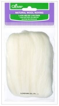 Natural Wool Roving - Off White - Clover