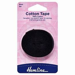 Cotton Tape 6 mm - - Hemline
