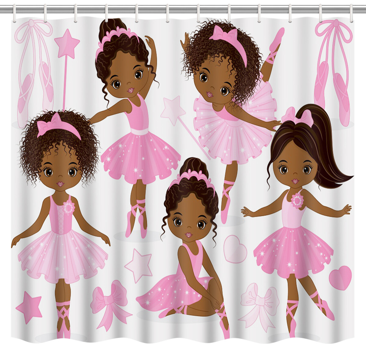 Shower Curtain (Pink Ballerinas)