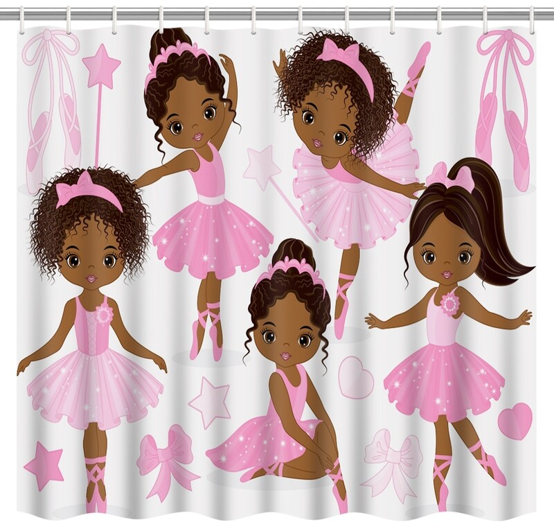 Shower Curtain (Pink Ballerinas)