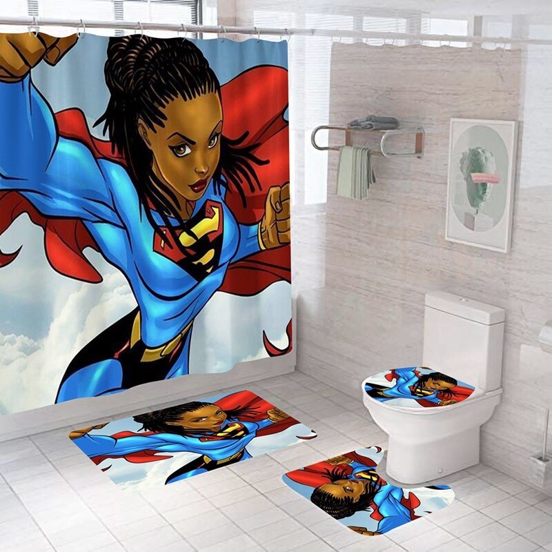 4-piece Bathroom Set (Super Black Woman)