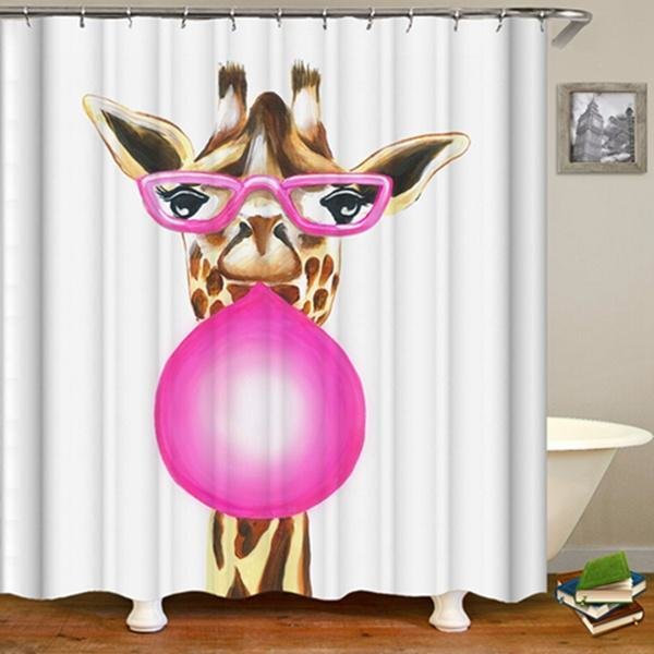 2-Piece Shower set (Funny Pink Giraffe)