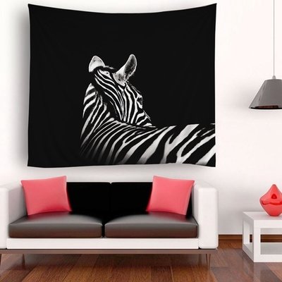 Retro Zebra Back Tapestry