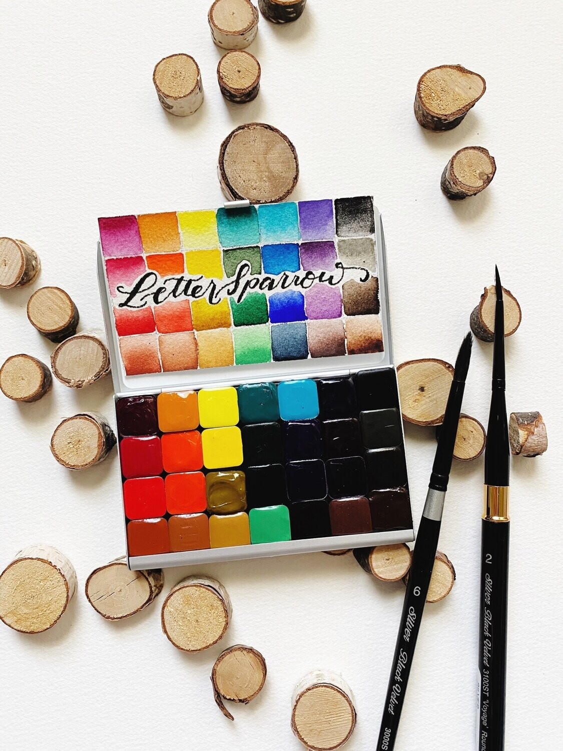 The Letter Sparrow 28 - pocket palette - mini pans
