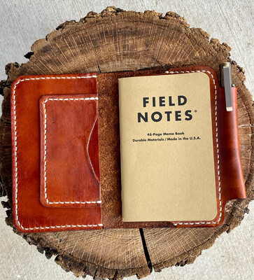 Leather Field Notes Cover - White Stitching
