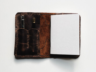 Leather Notebook Organizer - Traveler's Notebook (watercolor)
