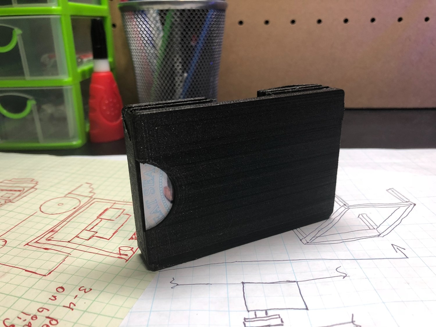 3D Printed Black Travel Wallet