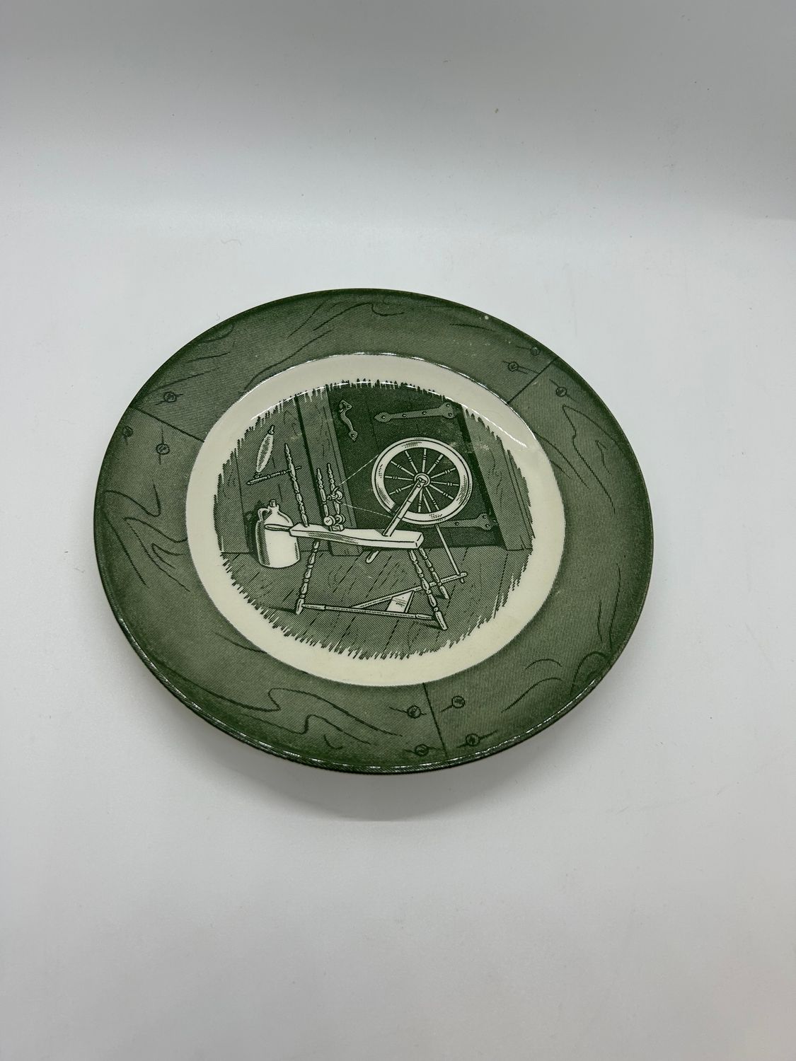 Vintage Spinning Wheel Plate
