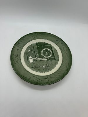 Vintage Spinning Wheel Plate