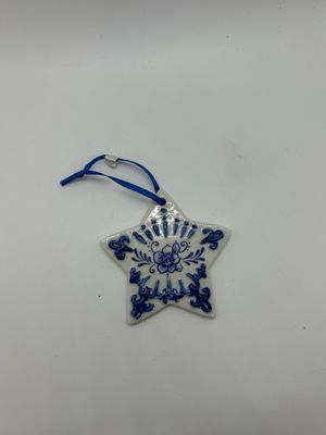 Kurt Adler Delft Blue Porcelain Sleigh Ornament