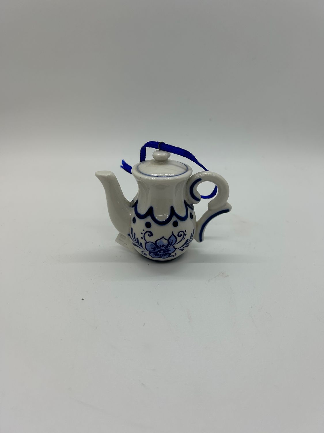 Kurt Adler Delft Blue Porcelain Teapot Ornament