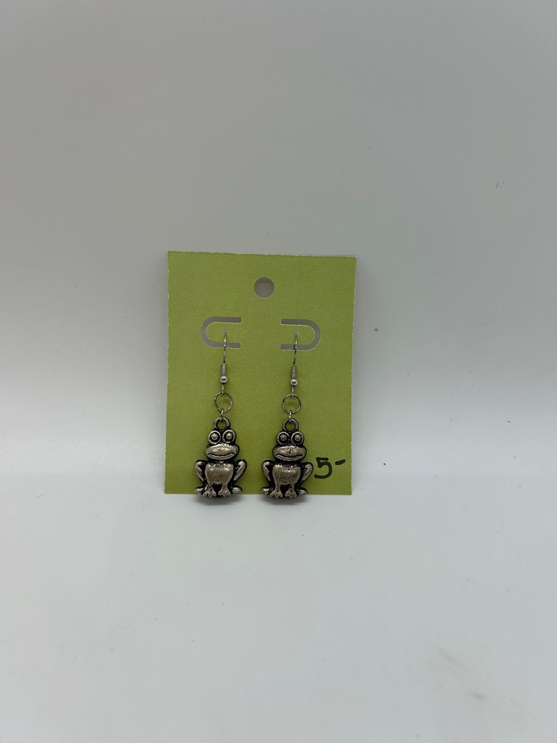 Handmade Silver Frog Earrings