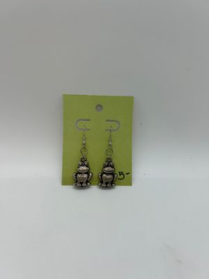Handmade Silver Frog Earrings