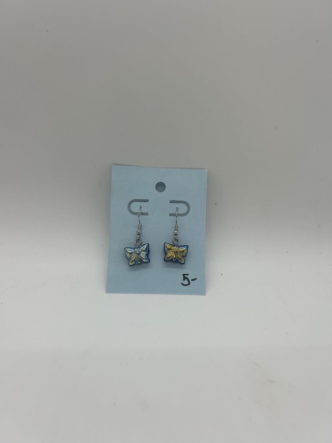 Handmade Blue Butterfly Drop Earrings