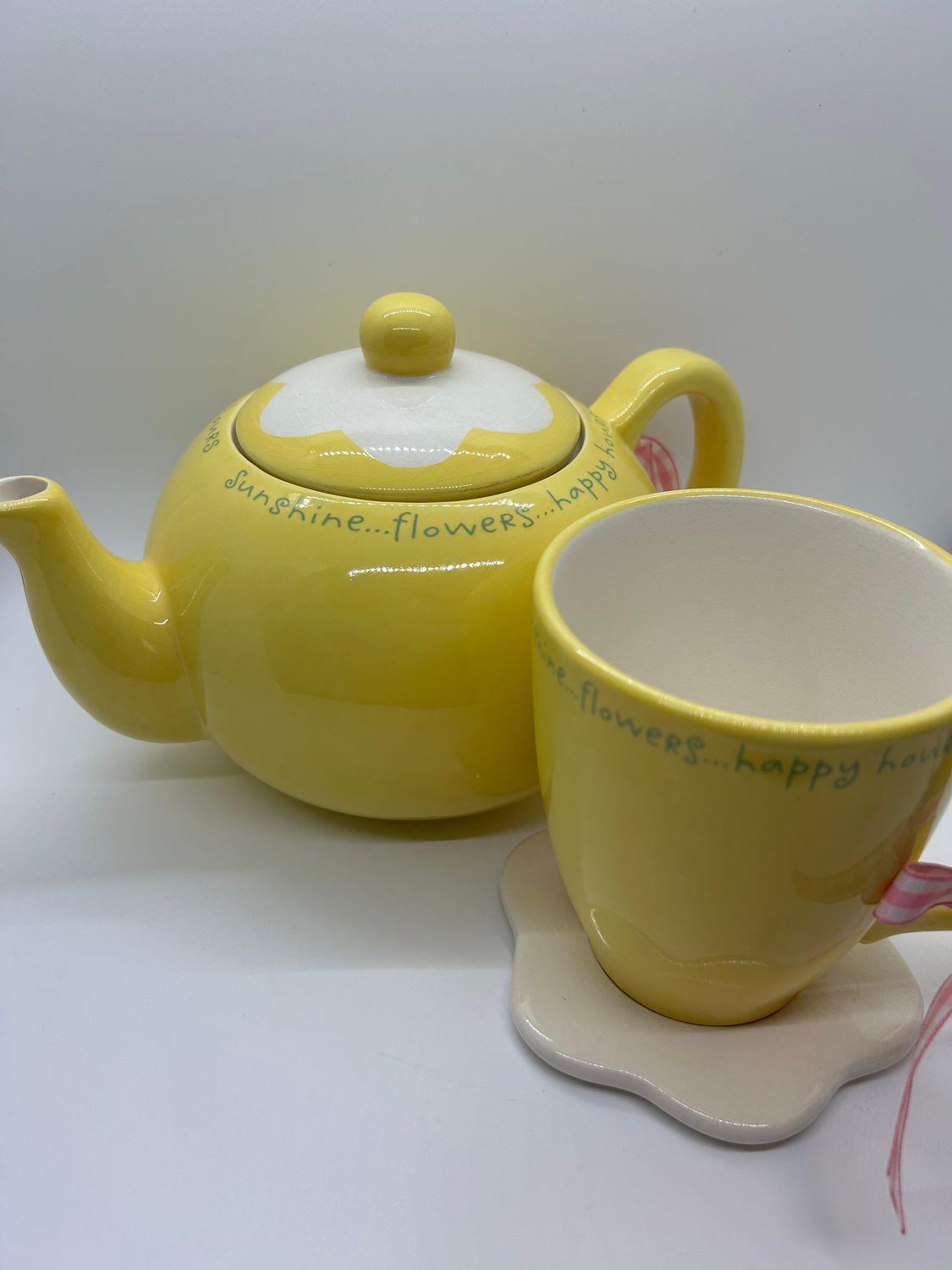 Tea   - &quot;Sunshine, Flowers, Happy Hours&quot; Yellow Tea Set