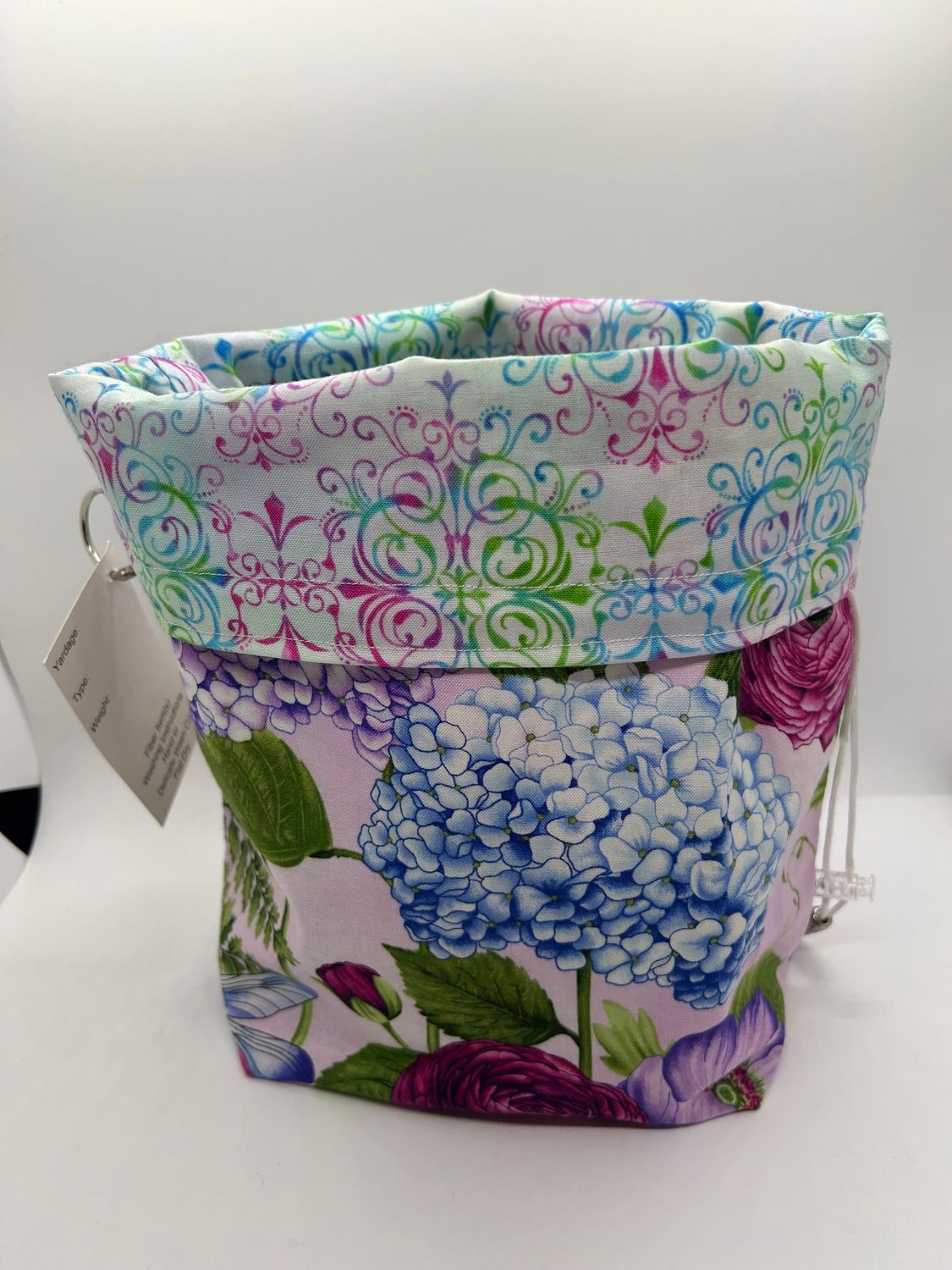 Box Bottom/Pull String Project Bag - Reversible