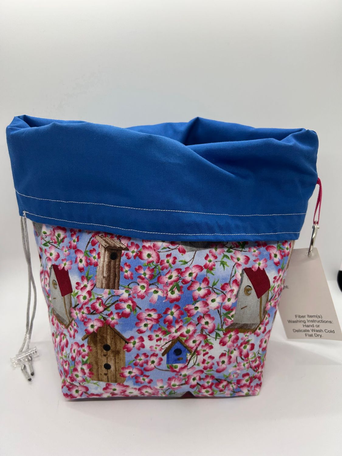 Box Bottom/Pull String Project Bag - Reversible