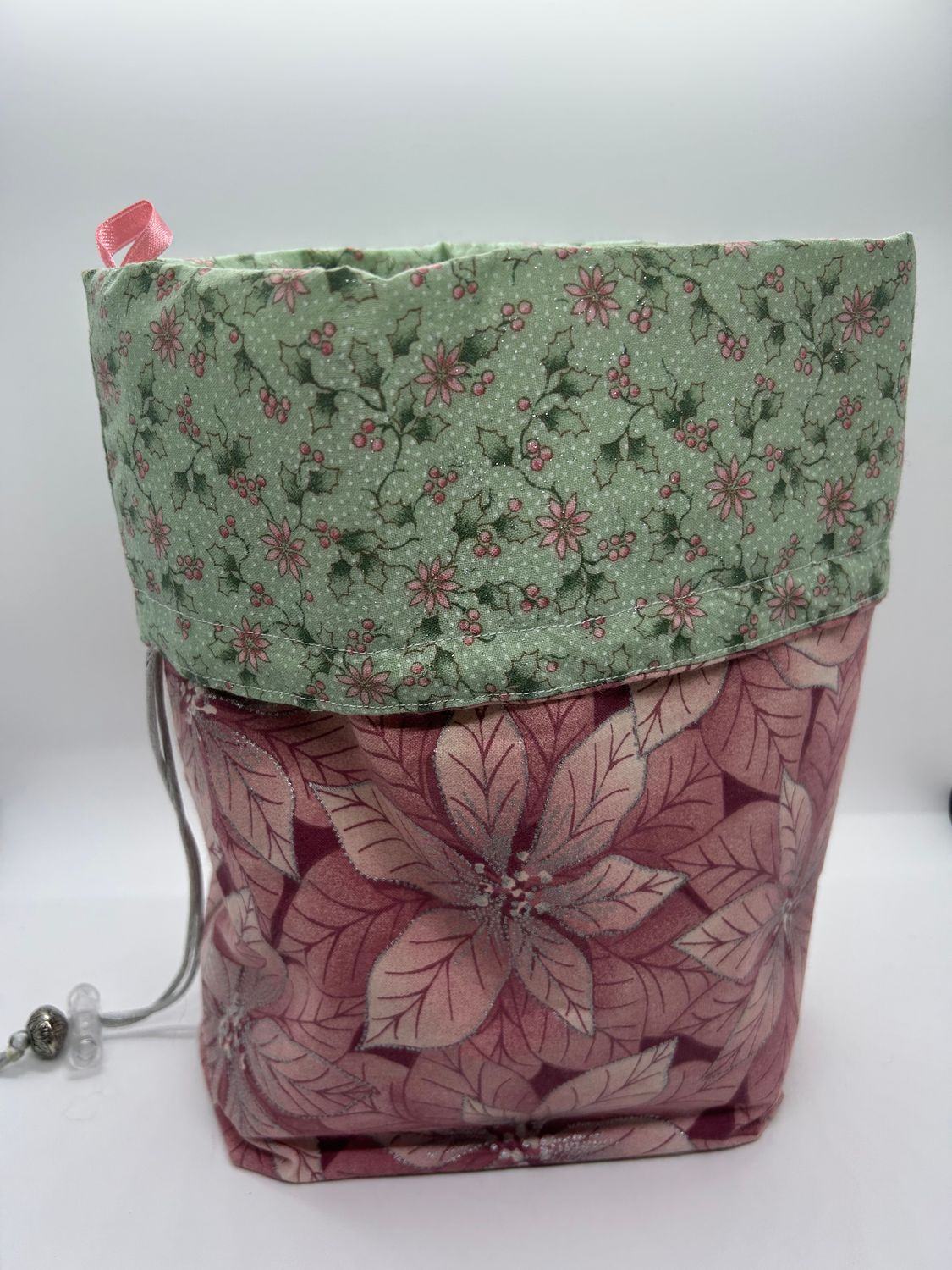 Box Bottom/Pull String Project Bag - Reversible