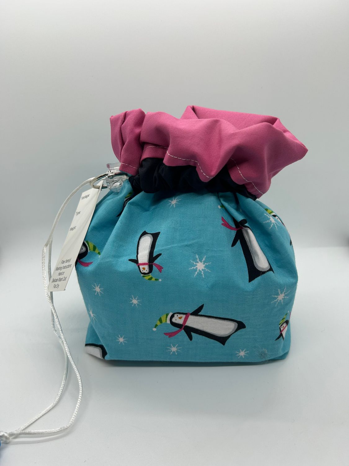 Box Bottom/Pull String Project Bag - Reversible