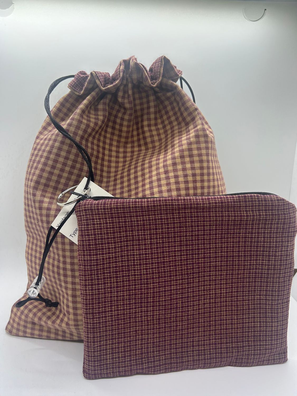 Matching Drawstring Pouch + Zipper bag
