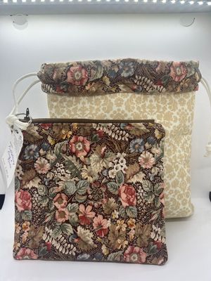 Matching Drawstring Pouch + Zipper bag
