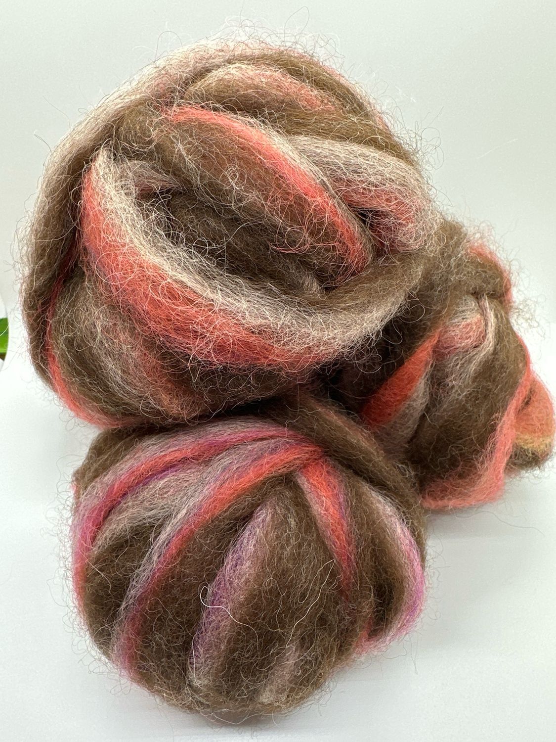 Roving - Neon Politan- Wool/Alpaca Striped