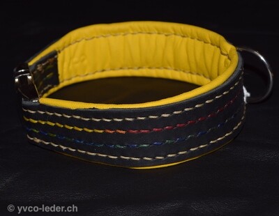 "Stripes", Lederhalsband, ca. 37cm