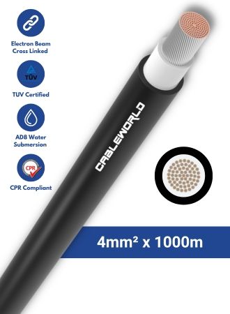 4mm2 single-core DC cable 1000m - Black