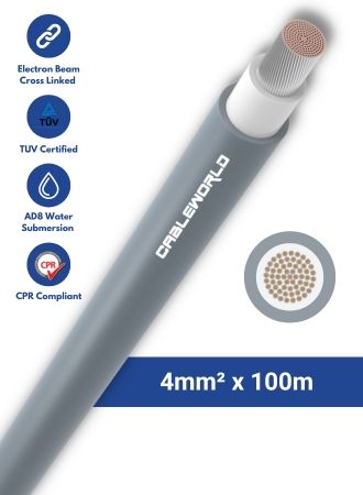 4mm2 single-core DC cable 100m - Grey