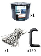PVC Coated Mesh Bird Deterrent - 30m Roll 150 Black Clips &amp; 20 SS Corner Ties