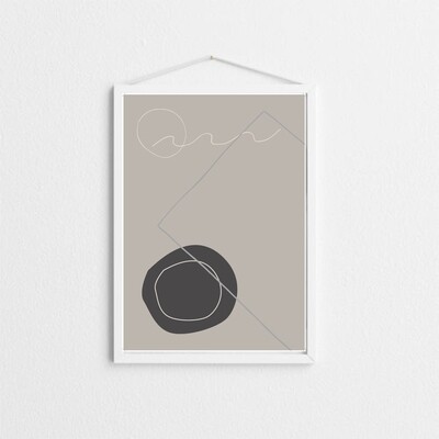 Grey abstract art print
