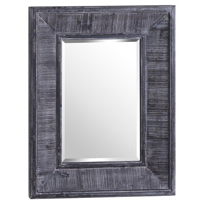 Quinn large black wooden wall mirror