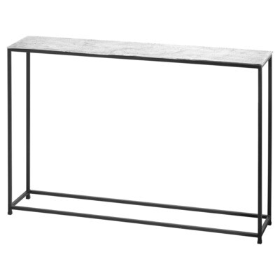 Aluminum Console Table 'Zianna' with black steel legs