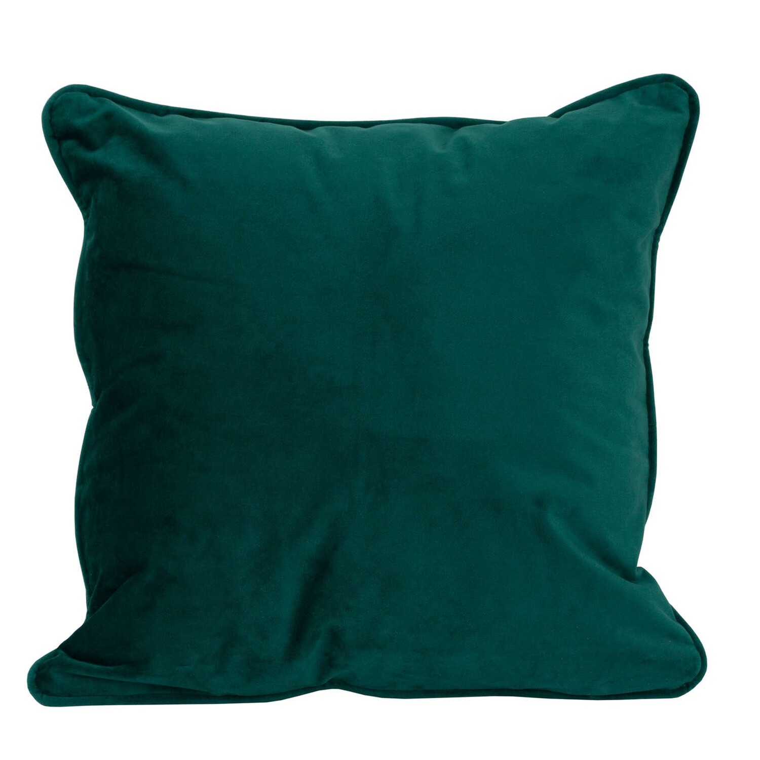 Forest green velvet cushion