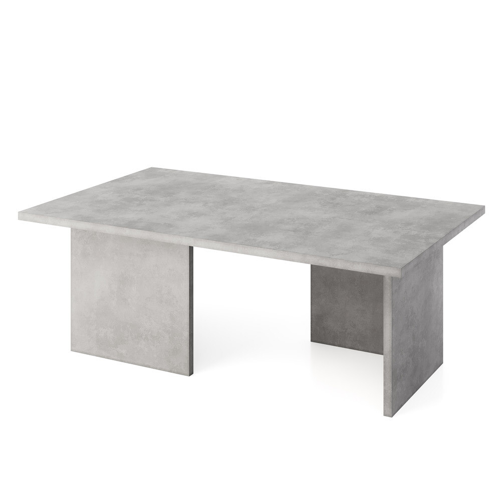 Sophie L shape concrete coffee table - Stone grey