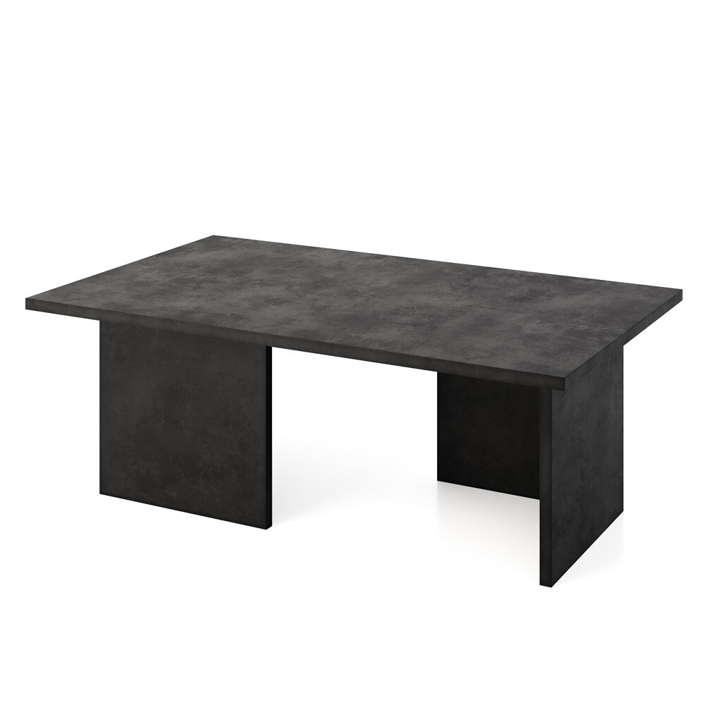 Sophie L shape concrete coffee table - Charcoal