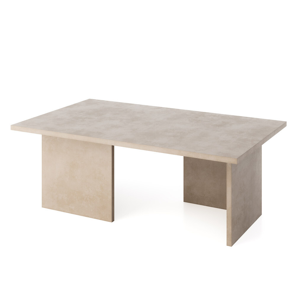 Sophie L shape concrete coffee table - Sand