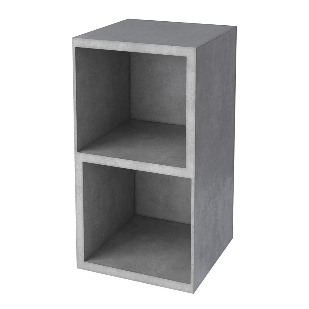 Amara Minimalist geometric concrete bedside table - Stone grey