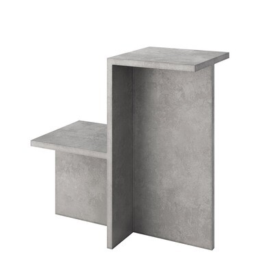 Iris Origami concrete bedside table / side table - Stone grey
