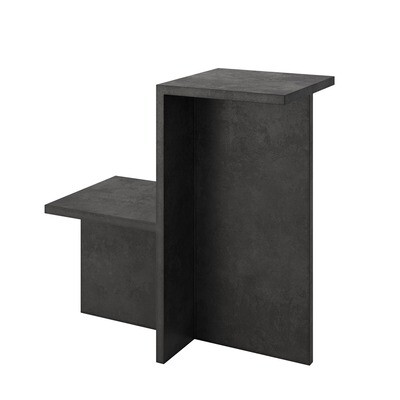 Iris Origami concrete bedside table / side table - Charcoal