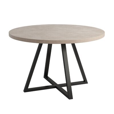 Hazel Round concrete dining table - Sand Beige