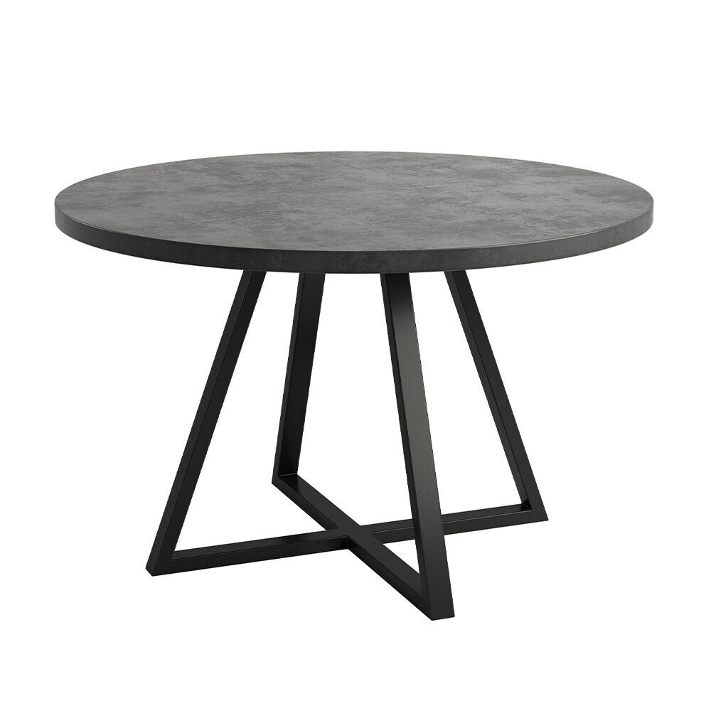 Hazel Round concrete dining table - Charcoal Black